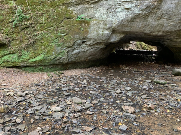 Obraz Rock Bridge over creek in woods