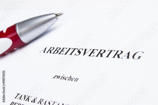 Fototapeta Arbeitsvertrag