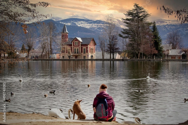 Obraz person with dog