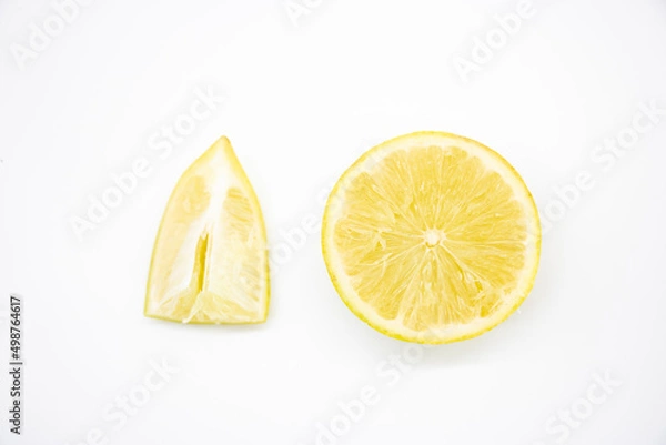 Fototapeta slice Lemon isolated on white background