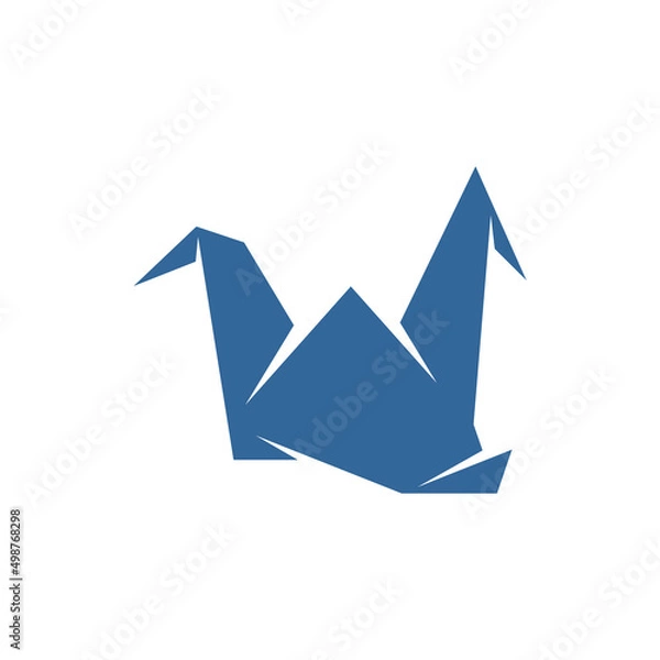 Fototapeta Bird Origami logo design vector. Icon Symbol. Template Illustration