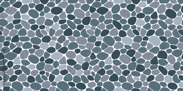 Fototapeta Paving seamless pattern vector illustration. Cute summer repeated background. Pebble, shingle beaches template wallpaper for interior designs, beauty, wrapping paper. Doodle sea stones backdrop.