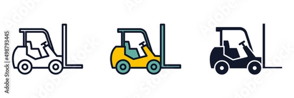 Obraz forklift icon symbol template for graphic and web design collection logo vector illustration
