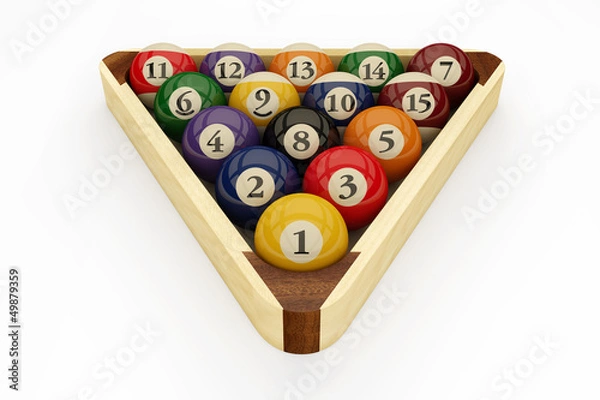 Obraz Billardkugeln mit Dreieck