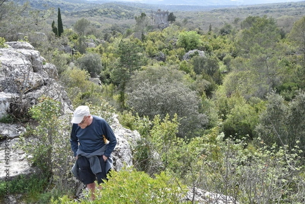 Obraz Paysage avec vieil homme