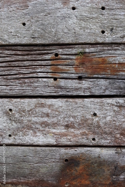 Fototapeta Close up of old weathered timber
