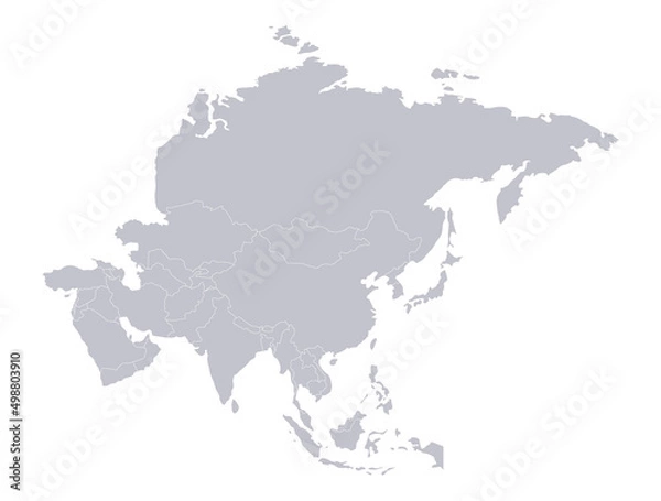 Obraz Asia map, individual states blank