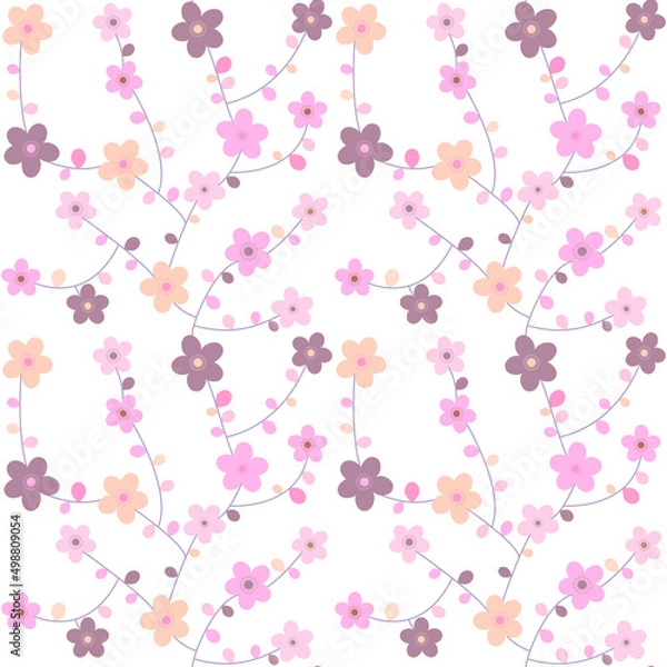 Obraz pattern and background with pink flowers	