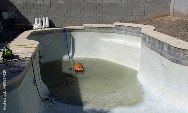Obraz Residential Pool being drained and cleaned 