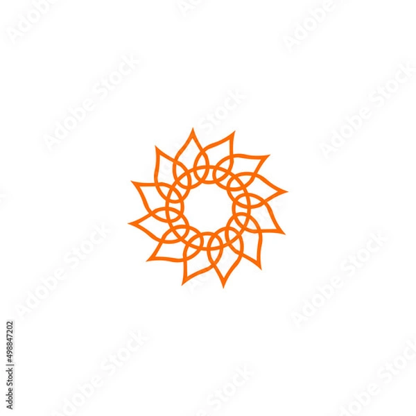 Obraz sun flower logo line