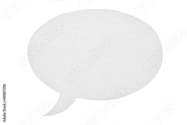 Fototapeta Paper speech bubble isolated on white
