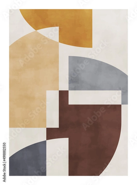 Fototapeta Abstract art,  watercolor geometric background. Design for poster, wall decoration, cover, EPS10 vector template