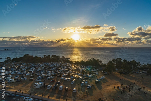 Fototapeta 【和歌山】串本町潮岬観光タワーからの初日の出