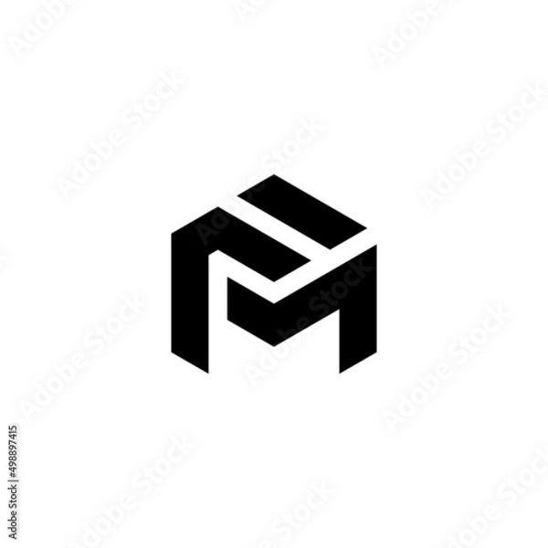 Fototapeta f m fm initial logo design vector template