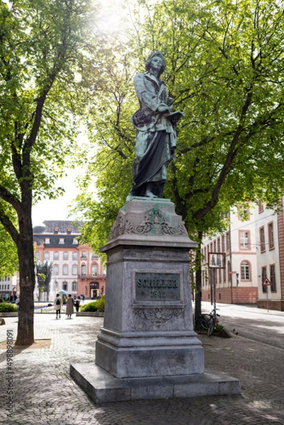 Obraz Schillerplatz Mainz (Denkmal)