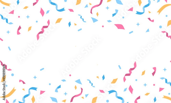 Obraz カラフル・可愛い紙吹雪のベクターフレーム素材	
