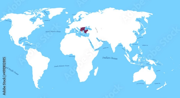 Fototapeta Map of Ottomans Murad 2 Largest Borders