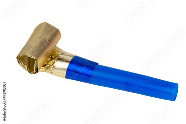 Fototapeta Party horn whistle isolated on the white background