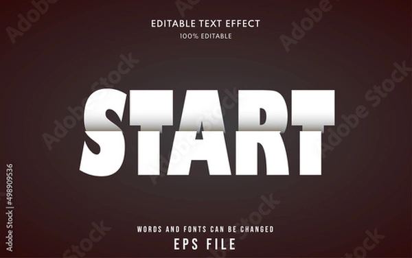 Obraz Start text style effect editable, suitable for headline, title, lettering, etc