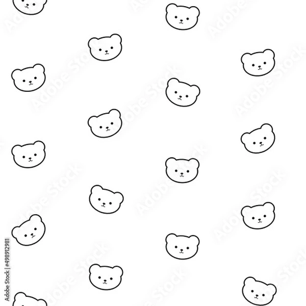 Obraz Small bears, seamless vector cute pattern