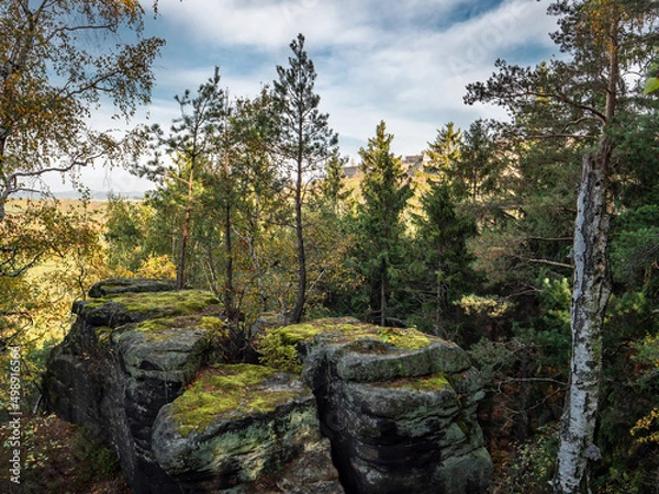 Fototapeta Quirl in der Sächsischen Schweiz - Quirlwächter und Festung Königstein