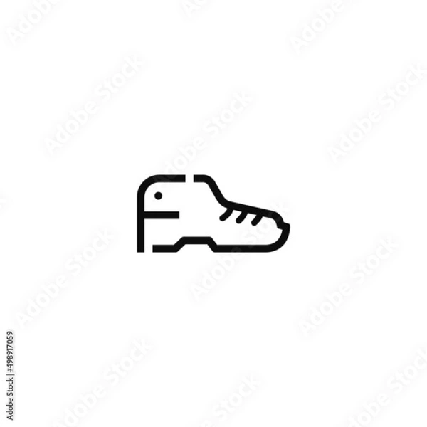 Fototapeta Shoes combination with letter F. Logo design.