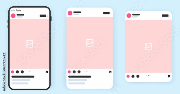 Fototapeta Social media post mock up vector layout template