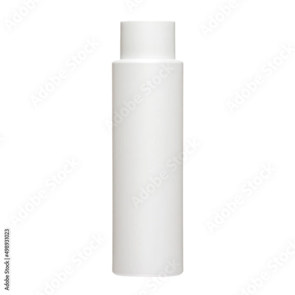 Fototapeta Cosmetic bottles with lid isolated on white background. Bottle with hand sanitizer. Antimicrobial liquid gel. Hand hygiene. Shampoo bottle. Medicine bottle. Liquid soap.