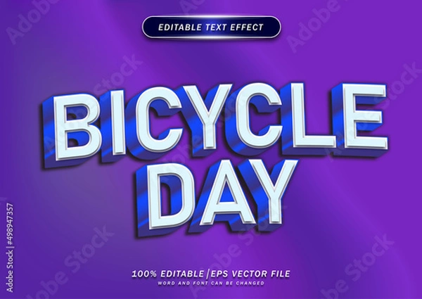 Fototapeta Bicycle day text editable effect