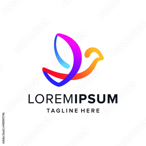 Fototapeta Creative abstract bird logo design vector