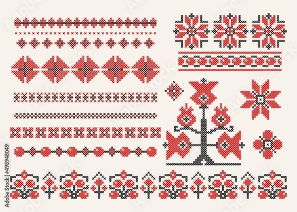 Fototapeta Set of Ukrainian patterns.