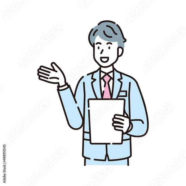 Fototapeta 人物イラスト　線画