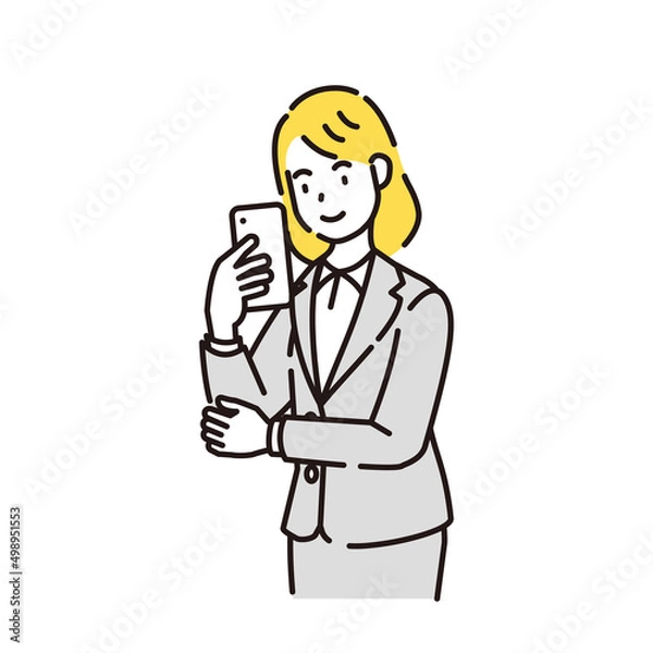 Fototapeta 人物イラスト　線画