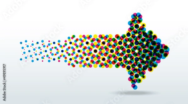 Obraz cmyk dots arrow vector illustration