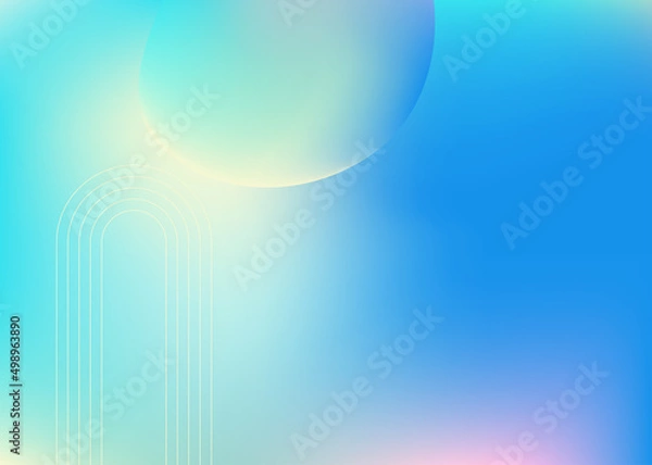 Fototapeta Soft color gradient sphere on Holographic cosmic background can be used for advertising, marketing, presentation, landing page homepage, poster, cards, and flyers.