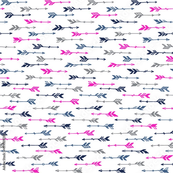 Obraz Decorative boho arrows vector seamless pattern. Ethnic scandinavian design. Indigenous indian