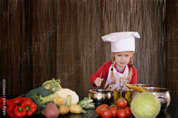 Fototapeta Девочка на кухне