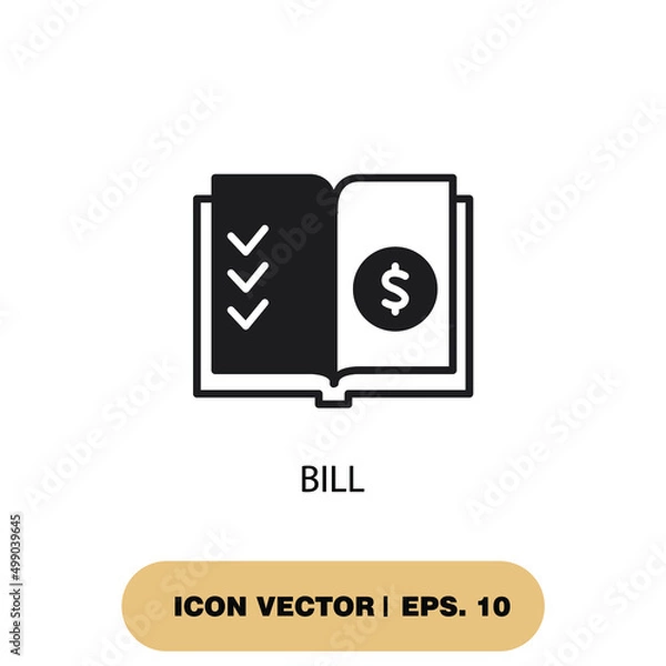Obraz bill icons  symbol vector elements for infographic web
