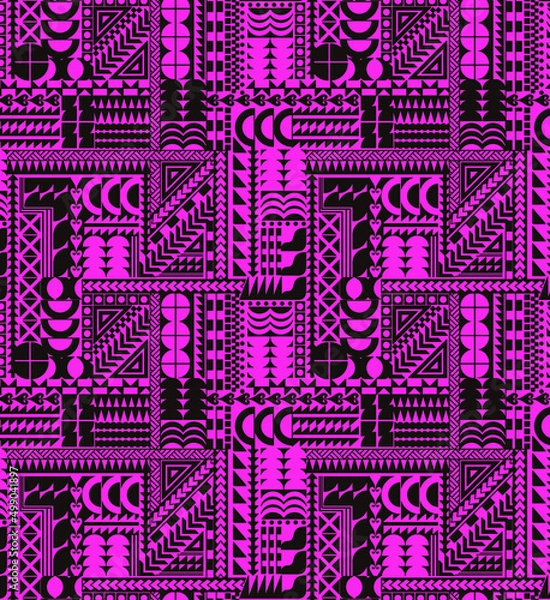 Obraz 幾何学模様柄総柄ピンク系