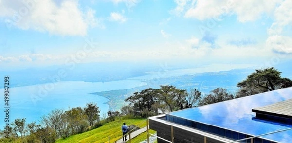 Fototapeta びわ湖テラスから眺める琵琶湖の風景、びわ湖バレイ、滋賀県	