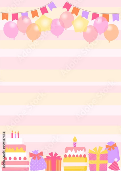 Obraz 女の子向けピンクでかわいいパーティーお祝い