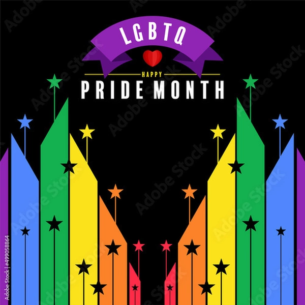 Fototapeta pride month with flag rainbow