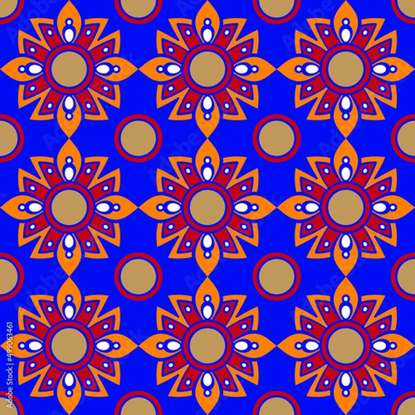 Fototapeta Talavera tiles seamless pattern