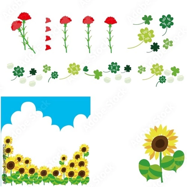 Obraz 草花の飾りセット