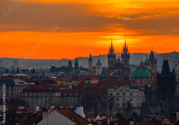 Fototapeta Tynsky chram. 
It is one of the most important artistic churches in Prague, both in terms of architecture and its preserved interior furnishings.