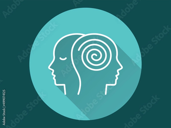 Fototapeta Bipolar disorder icon with long shadow for graphic and web design.