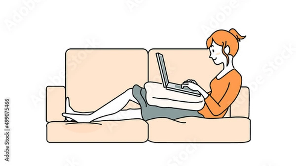 Obraz ソファ/寝転がる/仕事