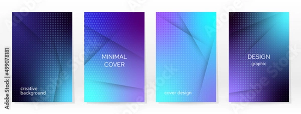 Obraz Minimal Poster. Pastel Soft. Blue Gradient Set.