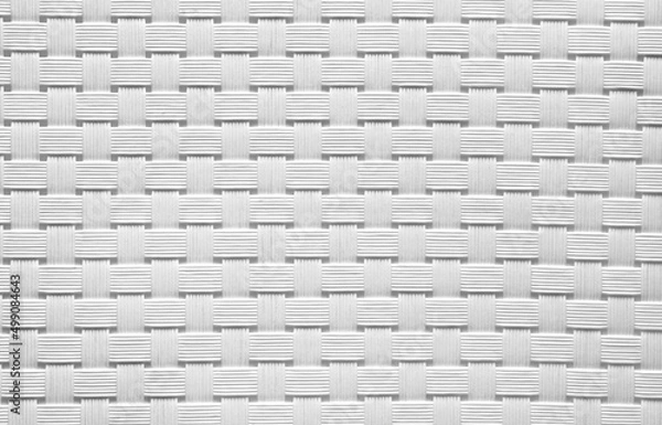 Fototapeta White wicker pattern, rough textile texture of wicker type