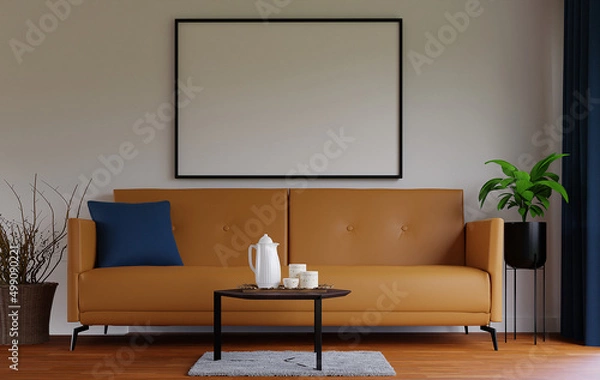 Fototapeta A family room is an informal  all purpose room in a house  The family room is designed to be a place where family and guests gather for group recreation like talking  reading  watching TV.3d rendering